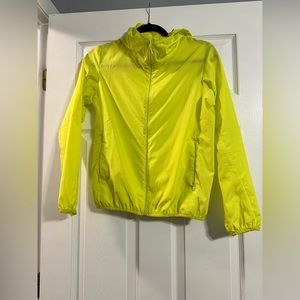 Neon green/yellow windbreaker